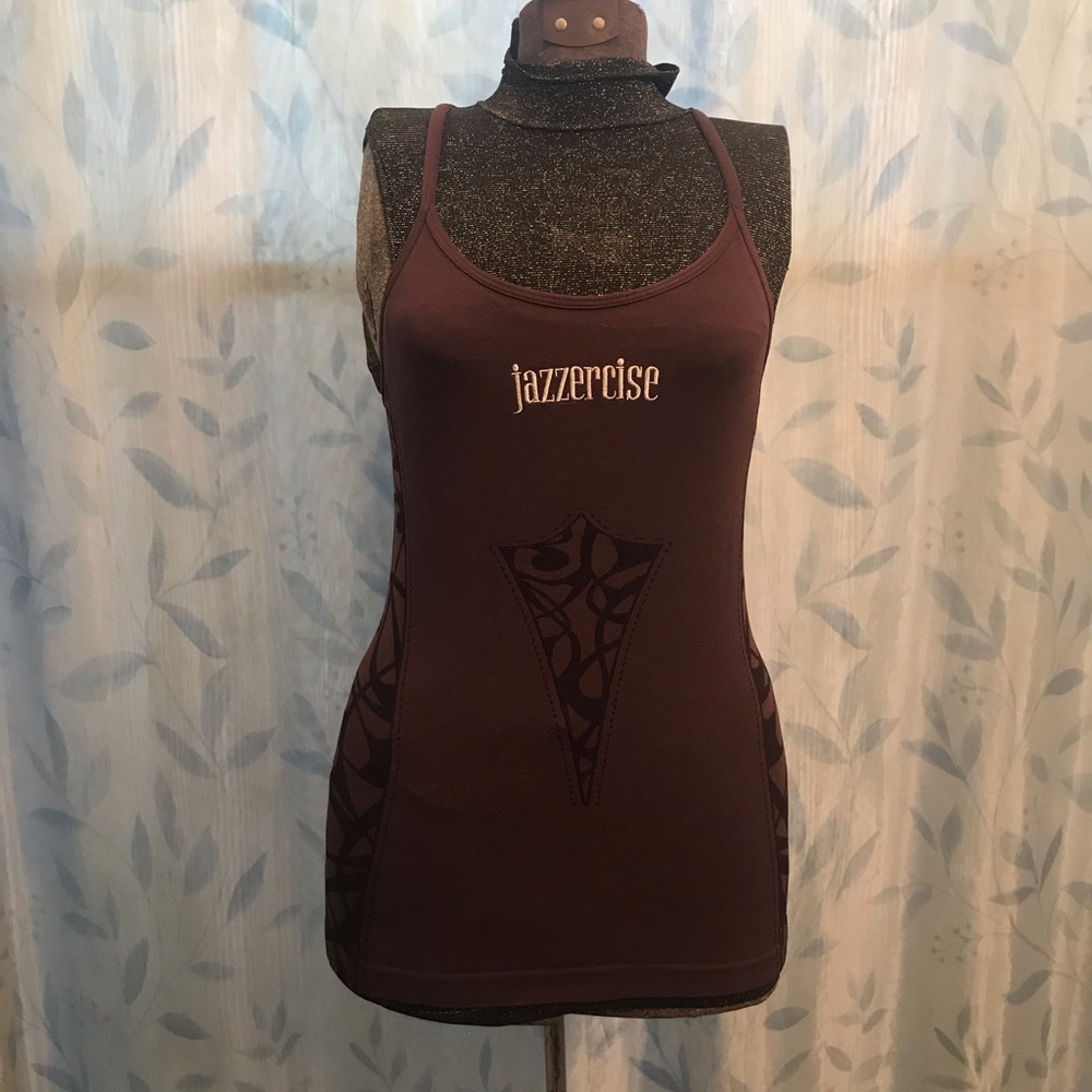 Jazzercise Athletic Top with built-in shelf bra, size L but fits like a M